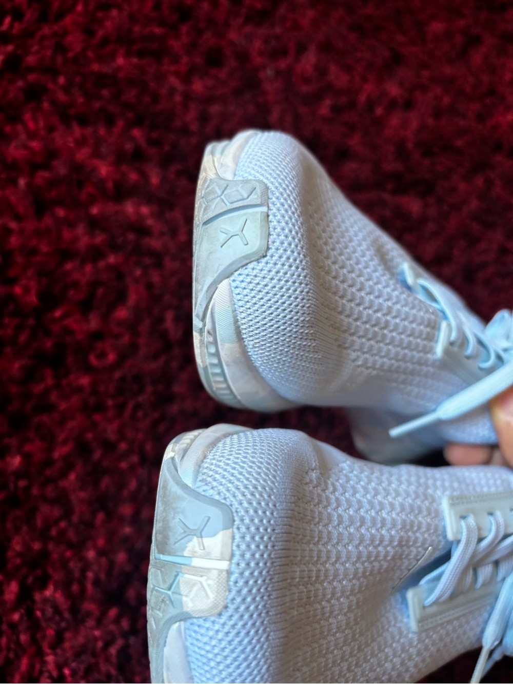 Flux Light Blue Knit Women's and Men’s Sneakers - Comfortable Lace-Up Trainers - Picture 3 of 10